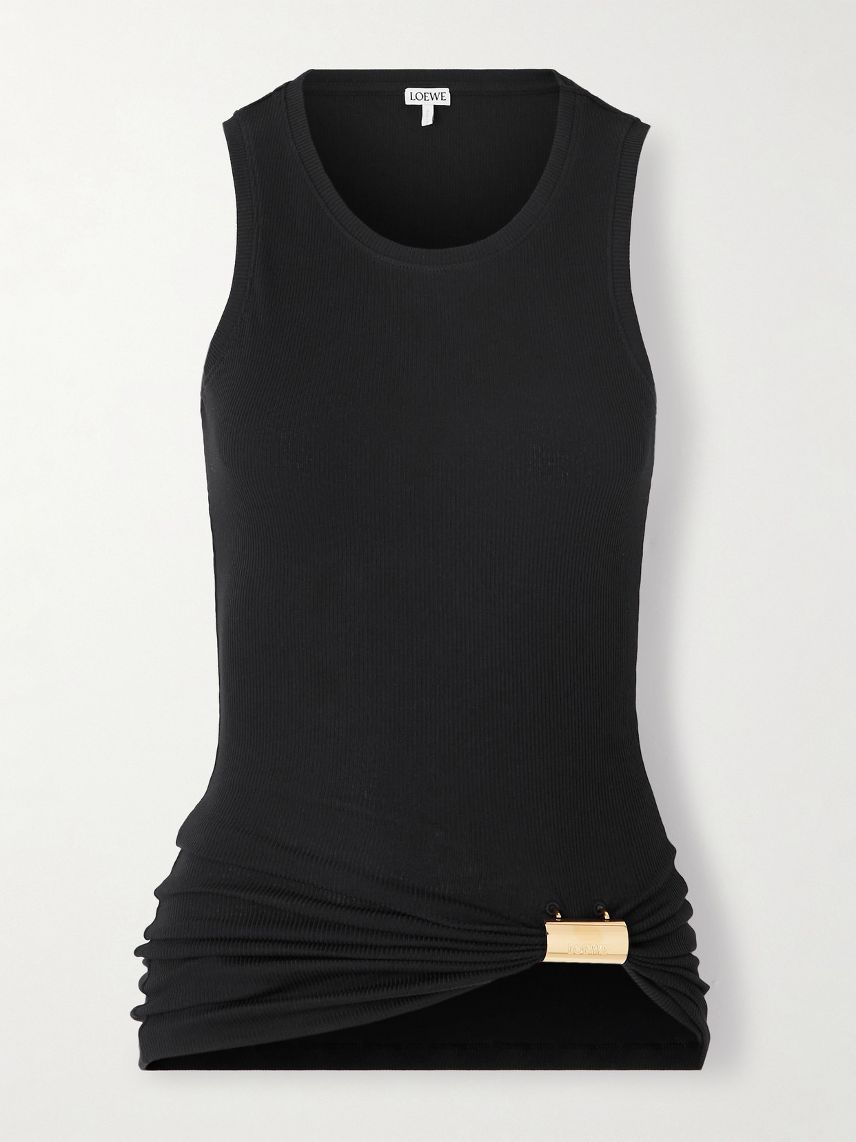 LOEWE - Embellished Ribbed Cotton-blend Jersey Tank - Black | NET-A-PORTER (US)