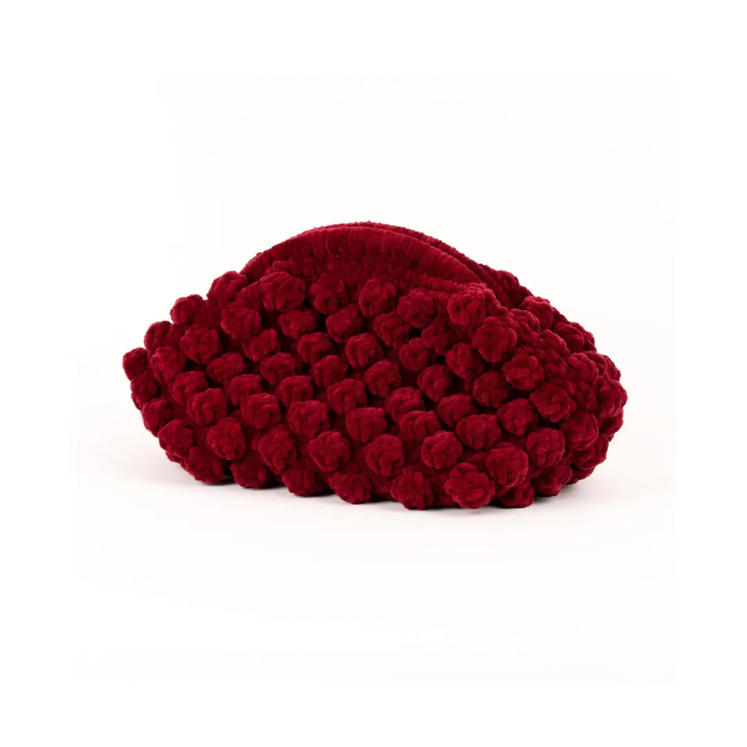 Handmade Velvet Clutch Bag: Elegant Burgundy Crochet Pouch | Etsy (US)