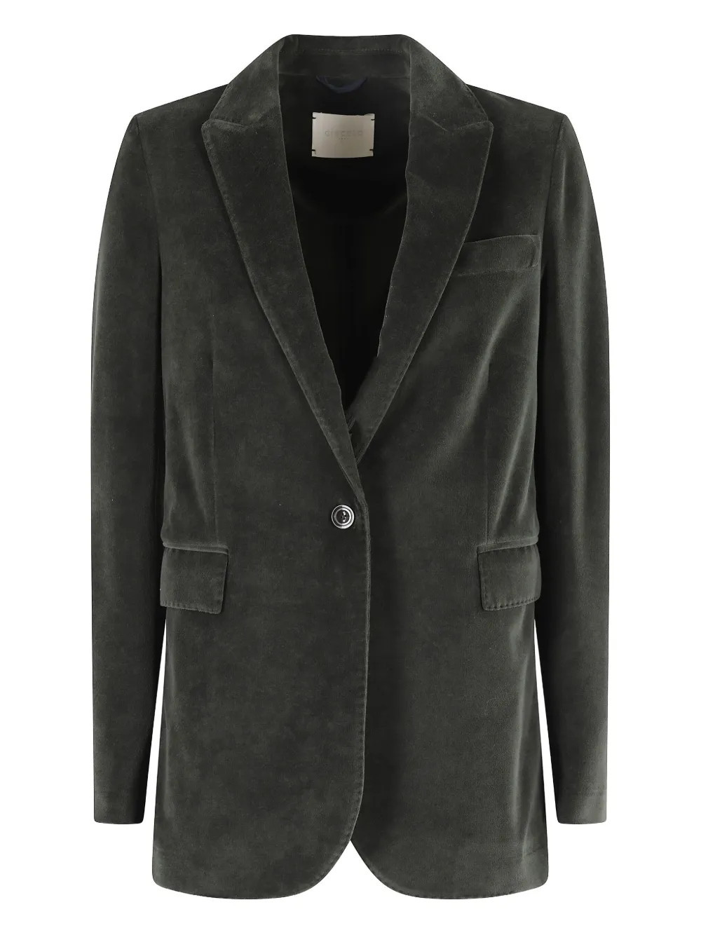 Circolo 1901 velvet single-breasted blazer - Green | Farfetch Global