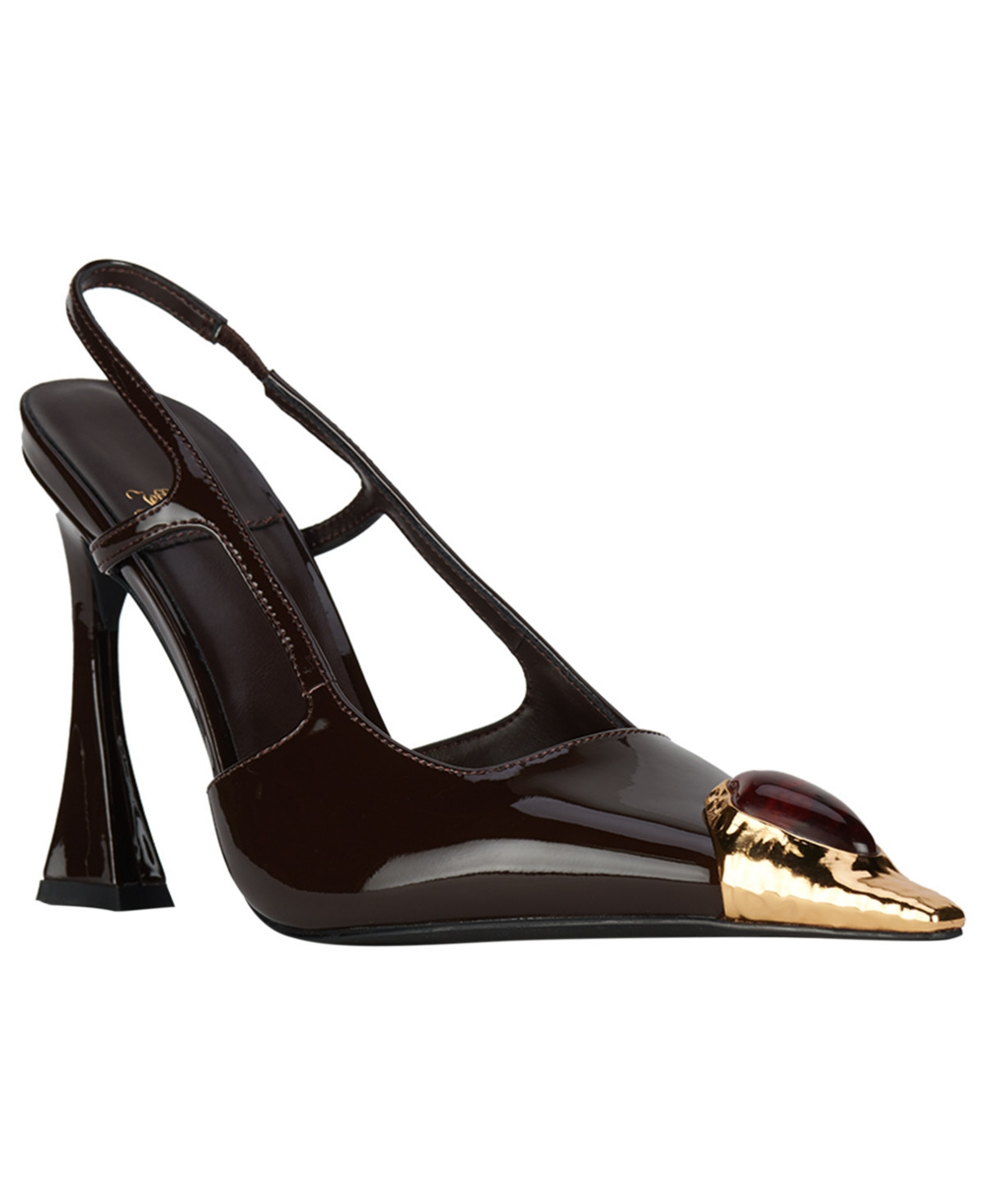 Jeffrey Campbell Women's Sorcerer Novelty Slingback Pumps - Brown Patent Gold Brown | Macy's