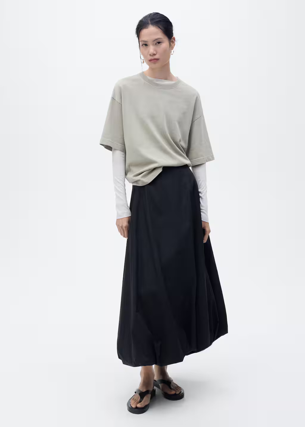 Balloon midi skirt black - Woman - 6 - MANGO | MANGO (UK)