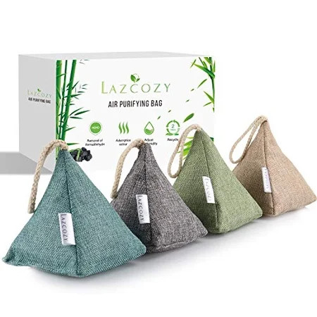 Bamboo Charcoal Air Purifying Bag with Hook, Odor Absorber Activated Charcoal Bags Closet or Shoes D | Walmart (US)