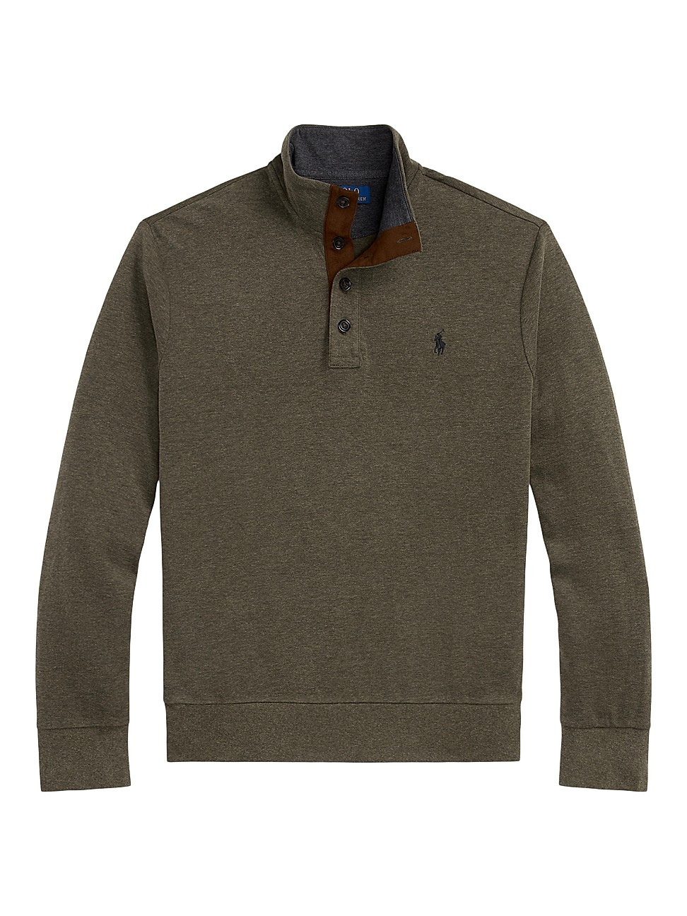 Men's Jersey Herringbone Sweater - Wilson Olive Heather - Size Medium | Saks Fifth Avenue
