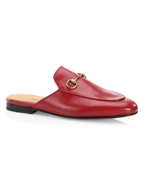 Gucci - Princetown Leather Flat Mules | Saks Fifth Avenue