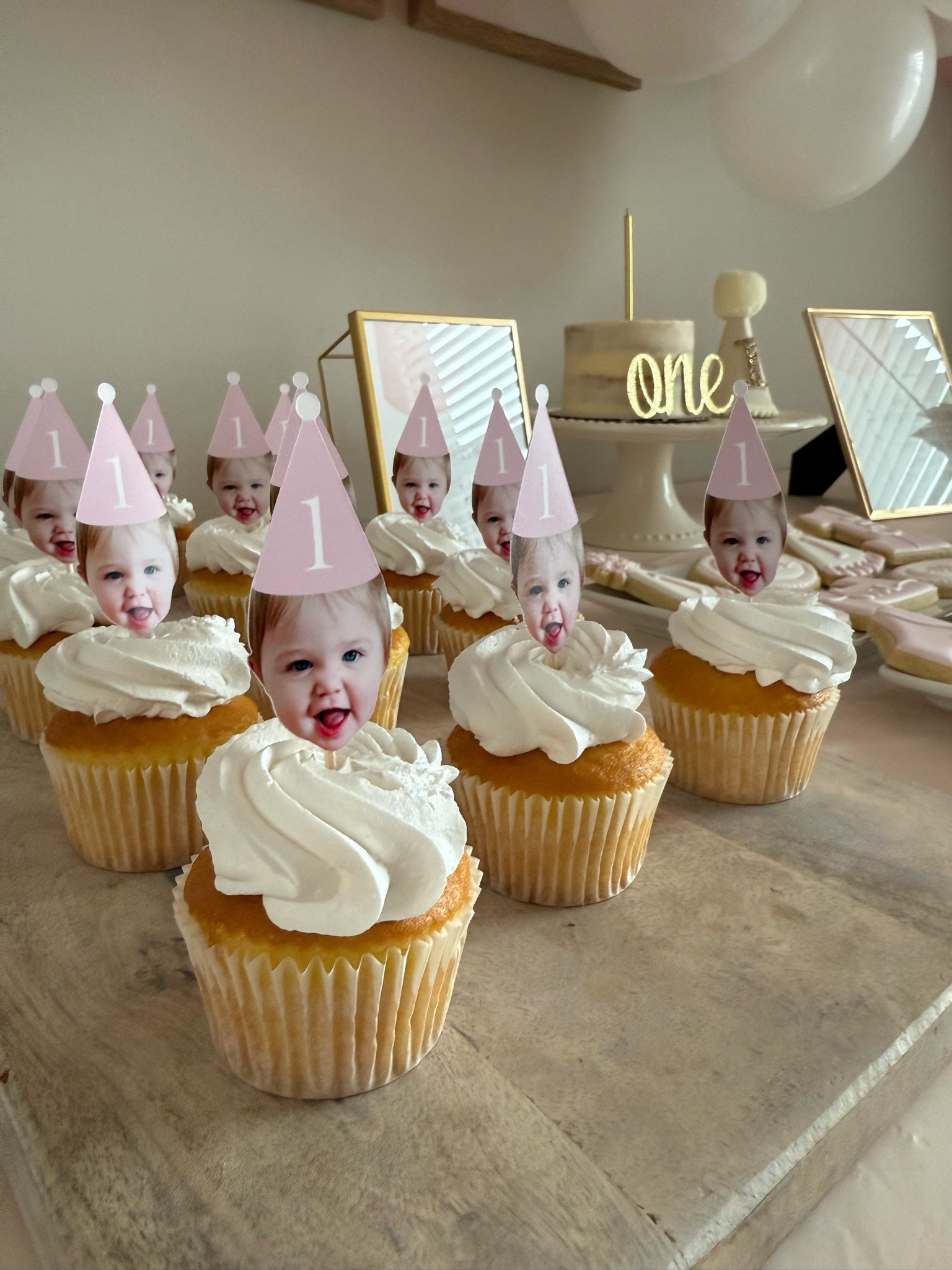Custom cupcake toppers for first birthday 

#LTKParties