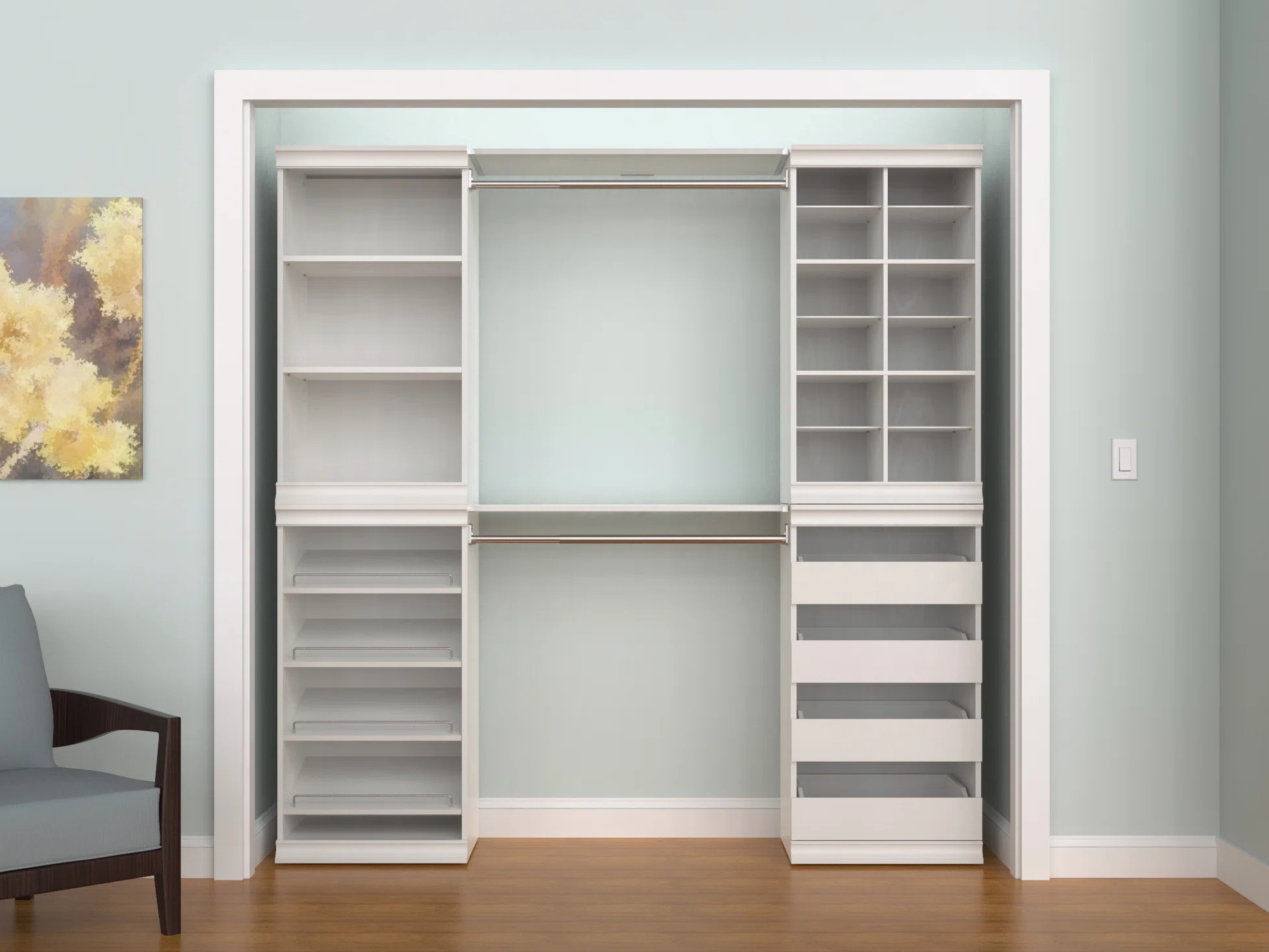 Modular Storage 68.76" W - 78" W Closet System | Wayfair North America