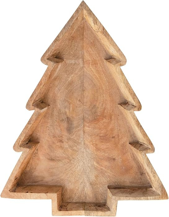 Creative Co-Op 20-1/2"L x 16" W Mango Wood Tree Shaped Tray Serveware, Multi, Large | Amazon (US)