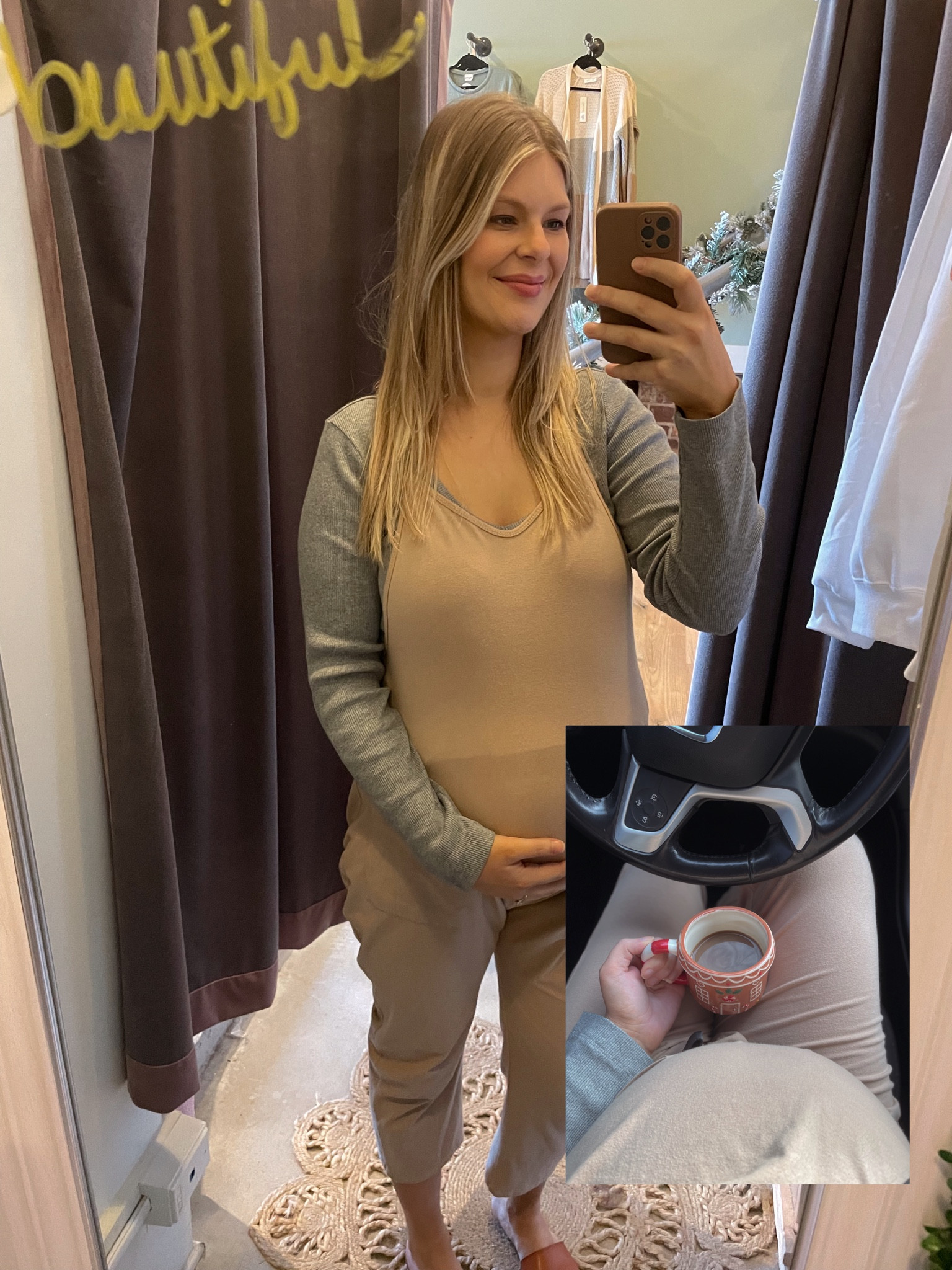 Easy bump friendly cute + casual outfit! Linking my Walmart Christmas cups too 🫶🏼😍🎄 Jumpsuit is @bebesalonandboutique 

#LTKSeasonal #LTKHoliday #LTKfindsunder50