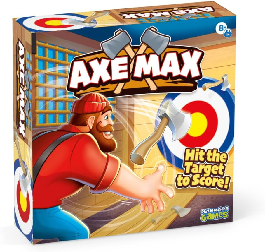 PlayMonster Axe Max - Tabletop Axe‑Throwing Game | Spin, Launch & Score! | Family Skill Game for Kids and Families - for 2-4 Players Ages 8+ | Amazon (US)