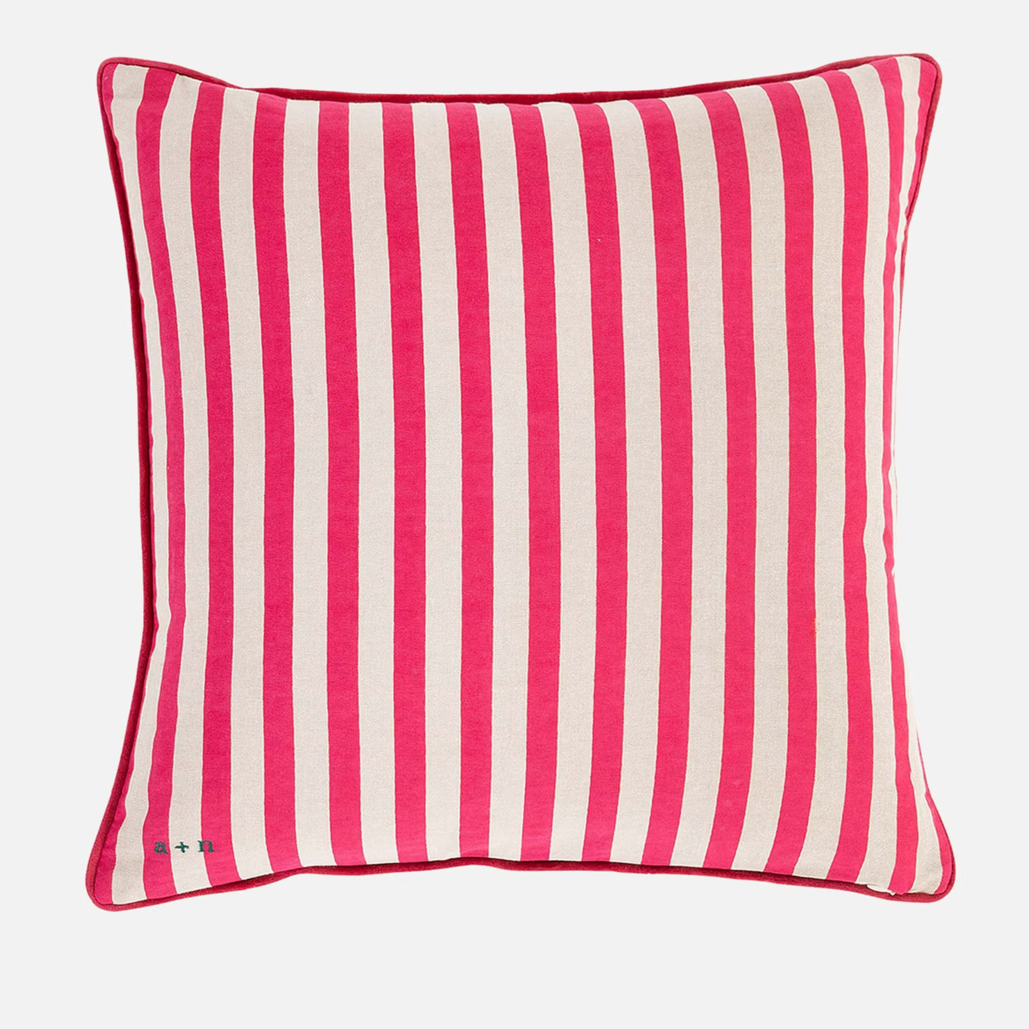 Anna + Nina Magenta Striped Cushion | Coggles | Coggles (Global)
