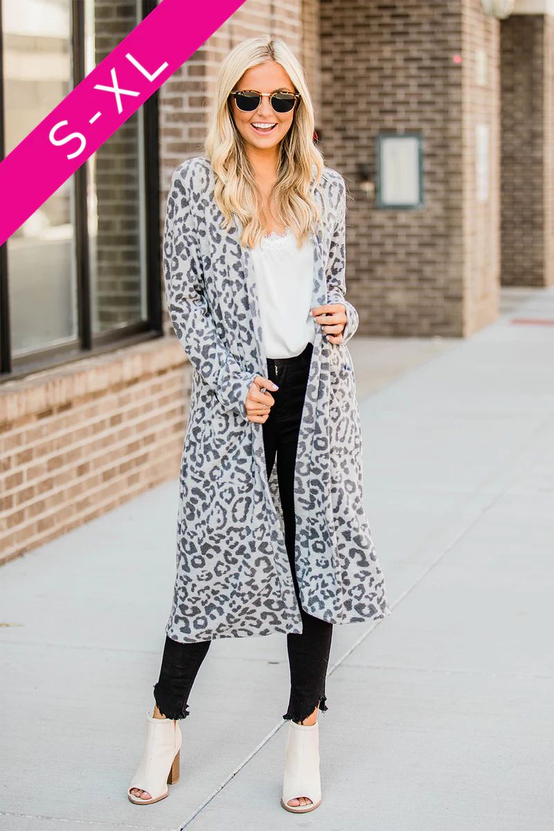 Wish You Well Animal Print Duster Cardigan | The Pink Lily Boutique