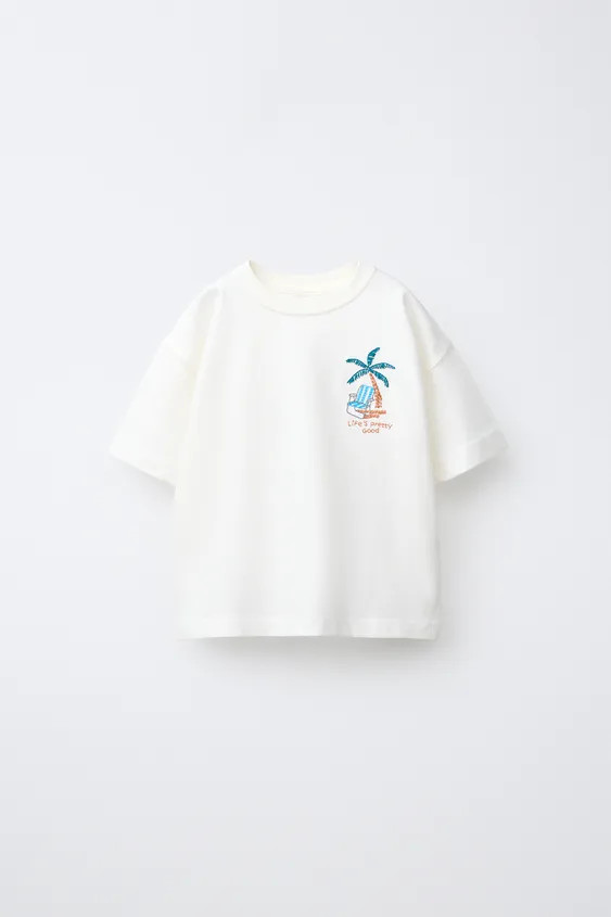 BEACH EMBROIDERED T-SHIRT | Zara US