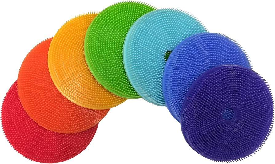 Innobaby Bathin' Smart Rainbow Spots Silicone Bath Scrub for Kids and Toddlers, 7-Pack Value. | Amazon (US)