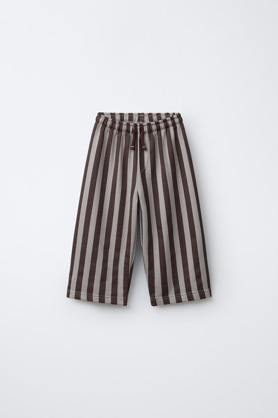 STRIPED PLUSH PANTS | Zara US