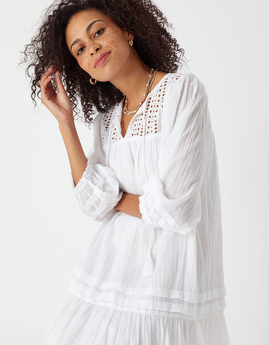 Lace Insert Cover Up Dress Ivory | Accessorize (Global)