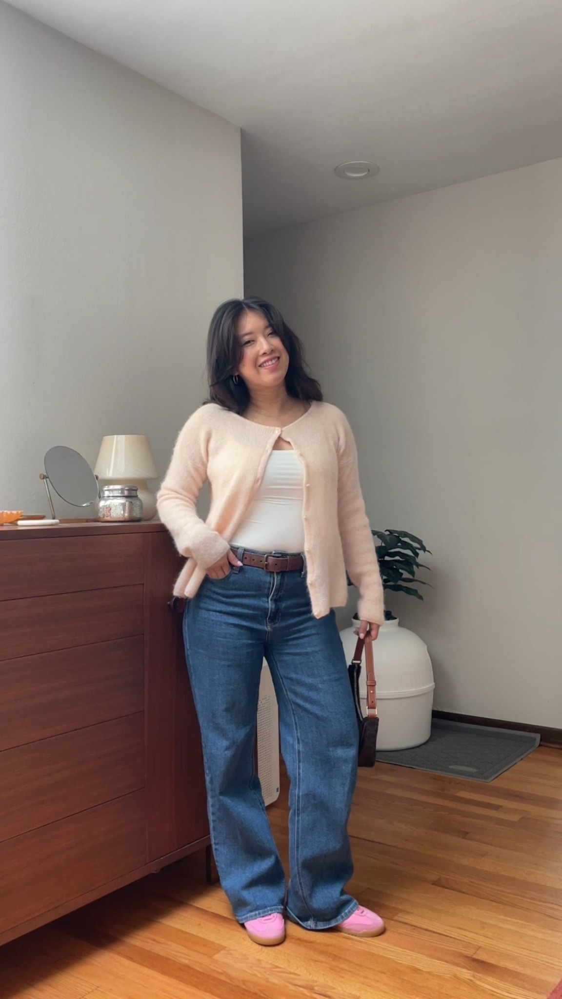 romanticizing my daily walks with a cute outfit 😆 and cutest pink sneakers! 

Spring outfit, daily outfits, spring style, summer outfit, spring fashion 2025, sezane, cardigan, baggy jeans, mom outfit, grwm, ootd, outfit ideas, pink sneakers, Gola, outfit reels, casual style

#ootd #grwm #outfitreels #casualstyle #springoutfits #momoutfit #momoutfitinspo #sezanelovers #dailyoutfit

#LTKSummerEdit #LTKShoeCrush #LTKPetite