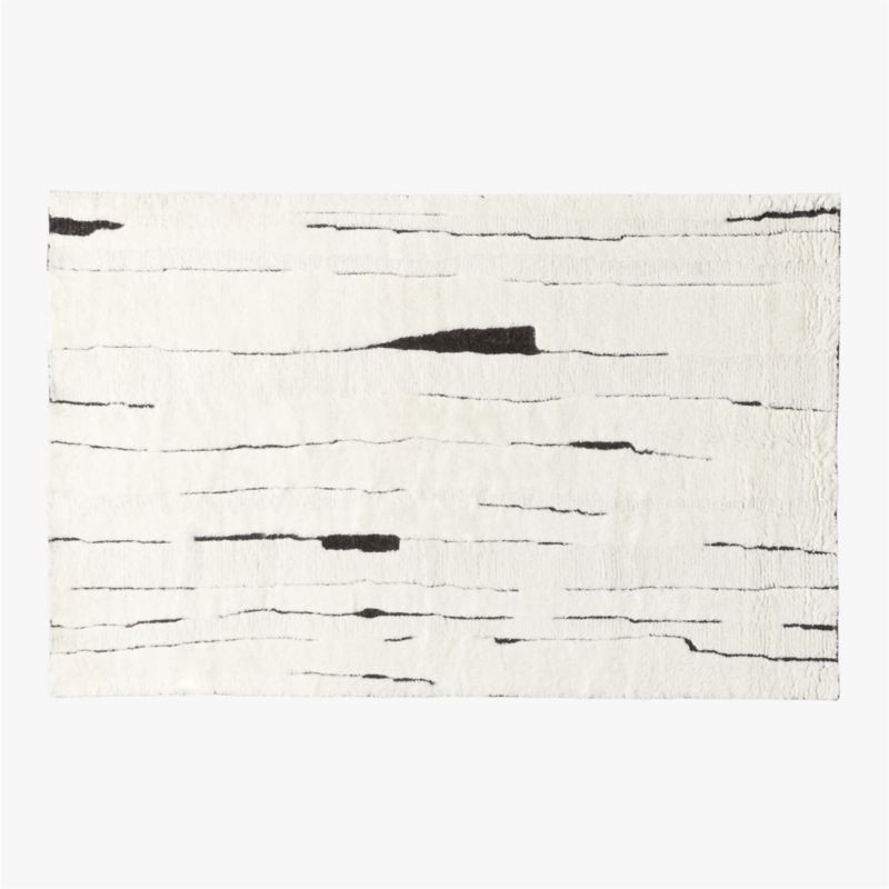 Carana Hand-Knotted Black and White New Zealand Wool Area Rug 5'x8' + Reviews | CB2 | CB2