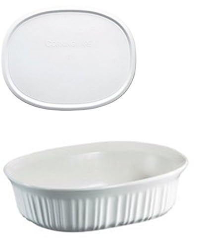 CorningWare FS12 French White 1.5qt/1.4L Oval Ceramic Casserole Dish and F-12-PC 1.5qt French White Plastic Lid | Amazon (US)