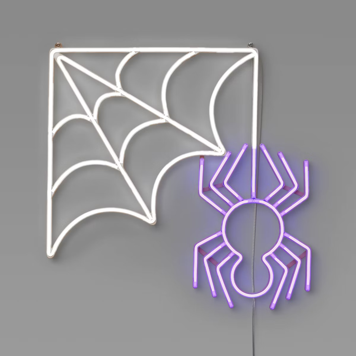 Animated Novelty Faux Neon Spider and Web with Cool White and Purple LEDs - Hyde and EEK! Boutiqu... | Target