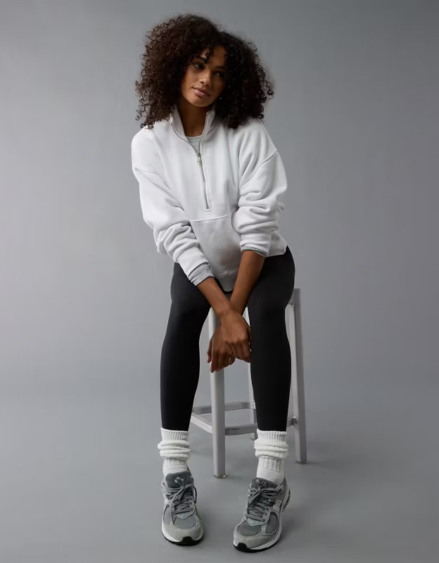 AE Everyday Luxe Quarter-Zip Sweatshirt | American Eagle Outfitters (US & CA)