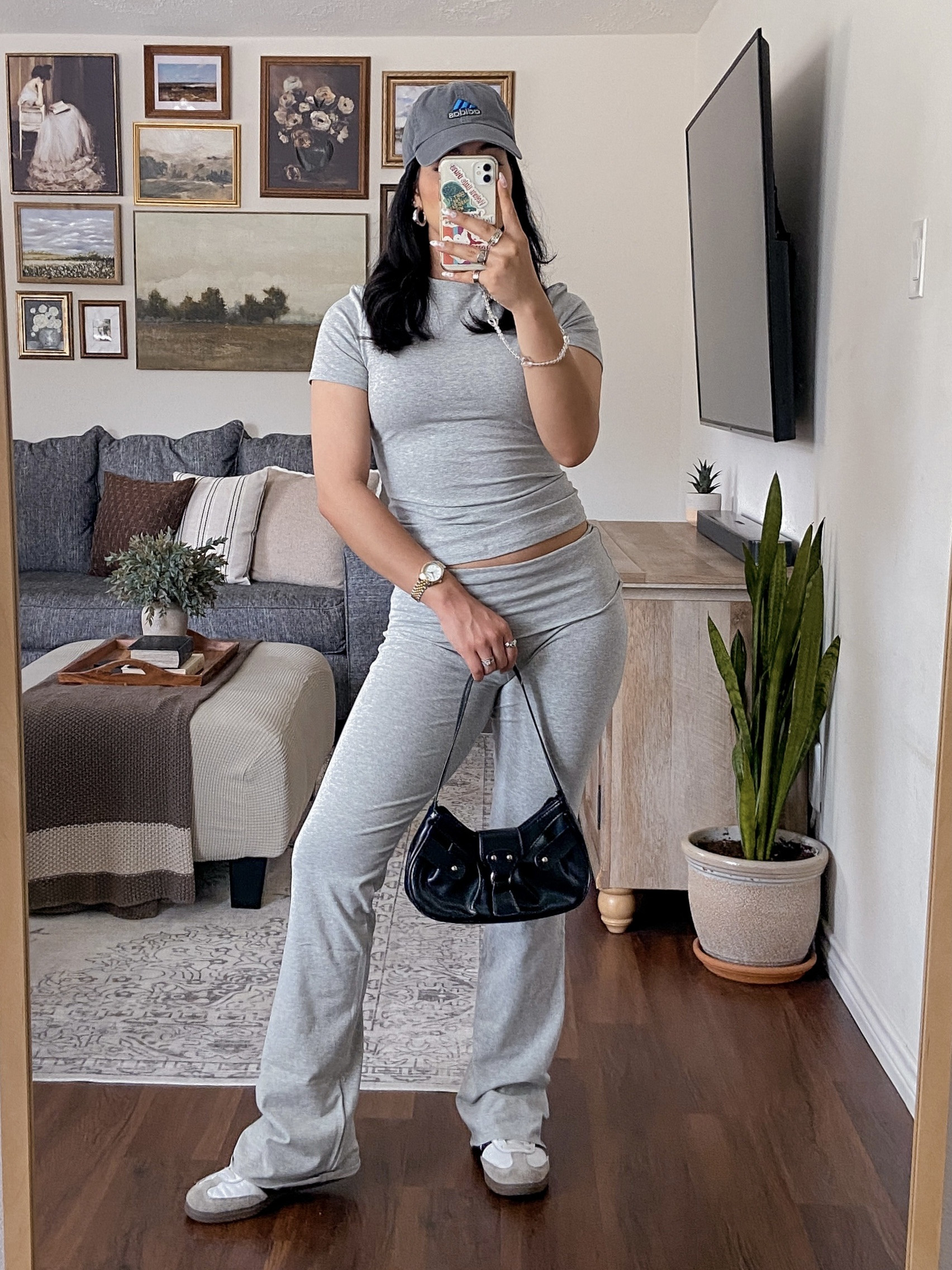 super laid back & casual ootd 🩶 i’m wearing this set in a size medium and it fits true to size. the fabric is soft, comfy, opaque, and has some stretch. love that can i wear this to lounge around or as casual wear for casual settings. it comes in more colors and it’s an amazon prime item! i styled the set with a simple shoulder bag, sporty sneakers, baseball cap, and silver jewelry  

#LTKSaleAlert #LTKStyleTip #LTKActive