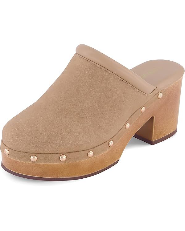 CUSHIONAIRE Women's Guest Faux Wood Clog with Memory Foam Padding, Wide Widths Available | Amazon (US)