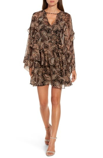 Women's Chelsea28 Ruffle Layer Minidress, Size Small - Black | Nordstrom