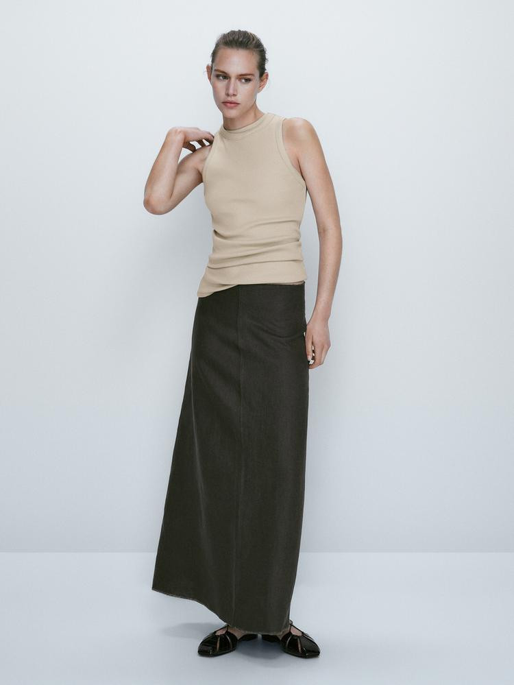 Ribbed halter top | Massimo Dutti US