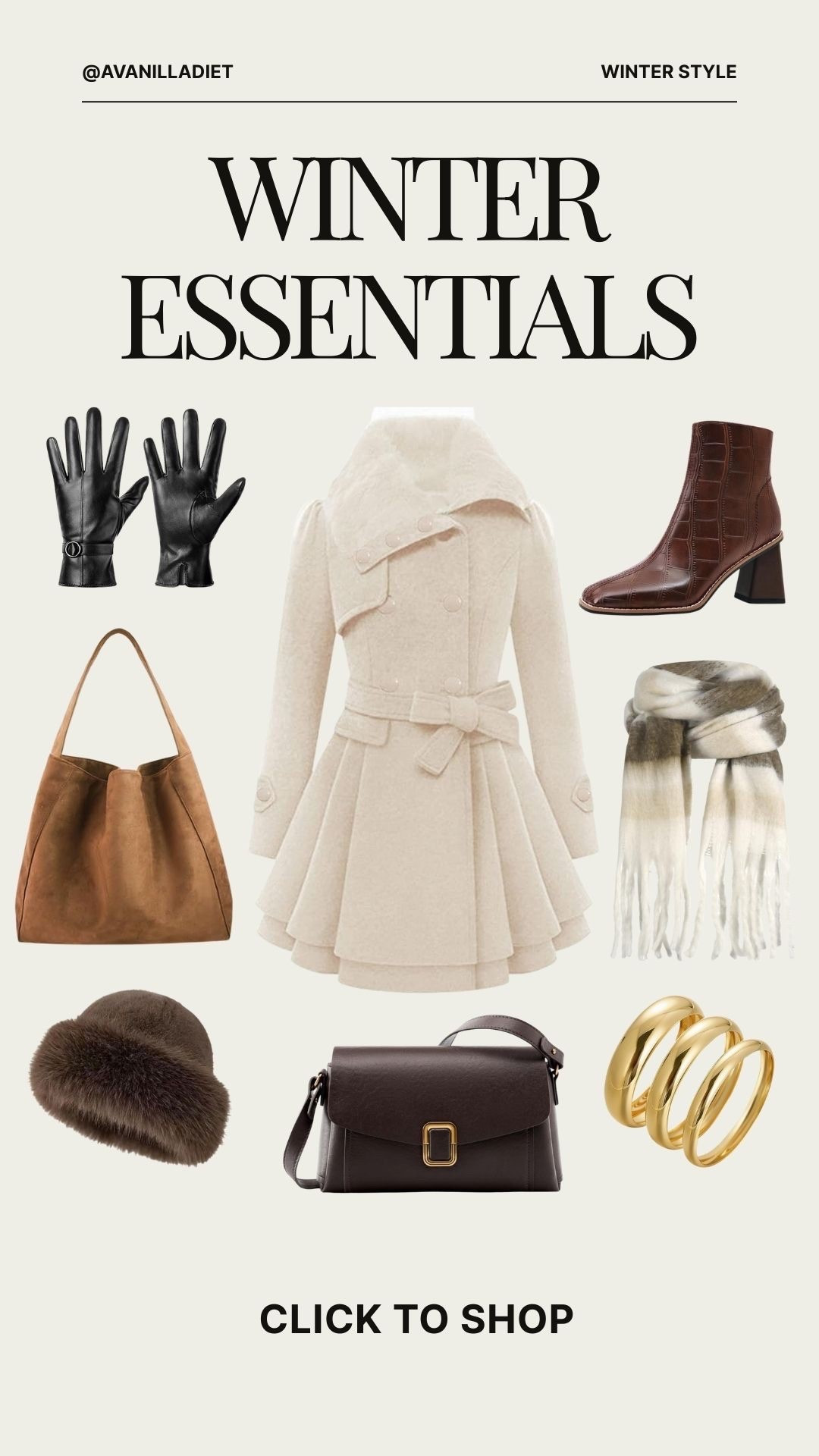 Winter fashion essentials ❄️🧣✨

#winterfashion #winterstyle #winteressentials #cozyfashion #coldweatherstyle #fashionfinds #amazonfashion #targetstyle #nordstromfinds #ltkfashion #ltkwinter #winteroutfits #styleinspo #neutralstyle #wardrobeessentials

#LTKFindsUnder100 #LTKootd #LTKSeasonal