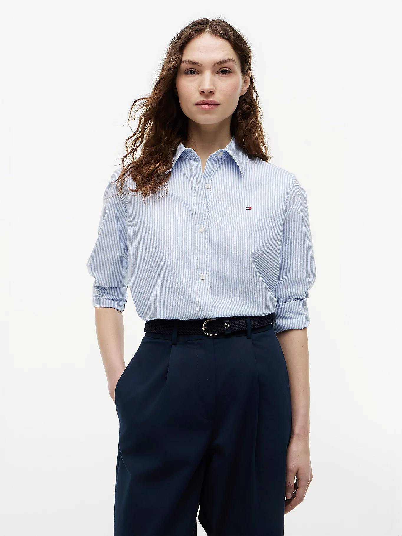 Relaxed Fit Yarn Dyed Oxford Shirt | Blue | Tommy Hilfiger | Tommy Hilfiger UK