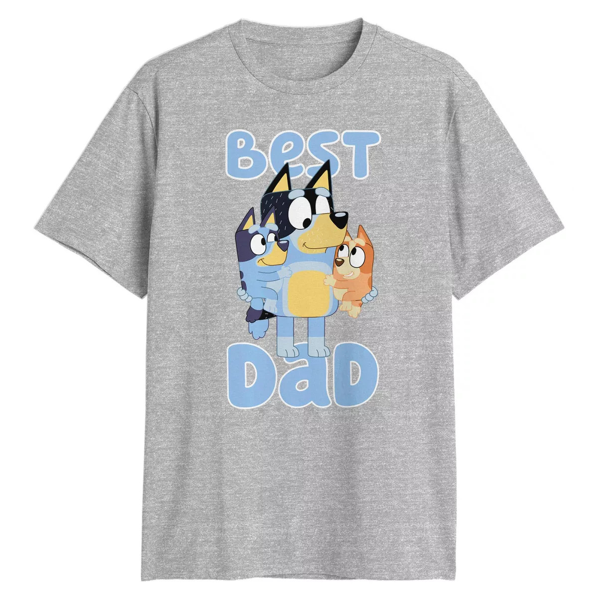 Men's Bluey Best Dad Short Sleeve Graphic T-Shirt- Heathered Gray XL | Target