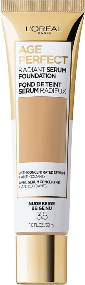 L’Oréal Paris Age Perfect Radiant Serum Foundation with SPF 50, Nude Beige, 1 Ounce | Amazon (US)