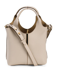 Made In Italy Leather Mini Shopper Tote With Shoulder Strap | Handbags | Marshalls | Marshalls