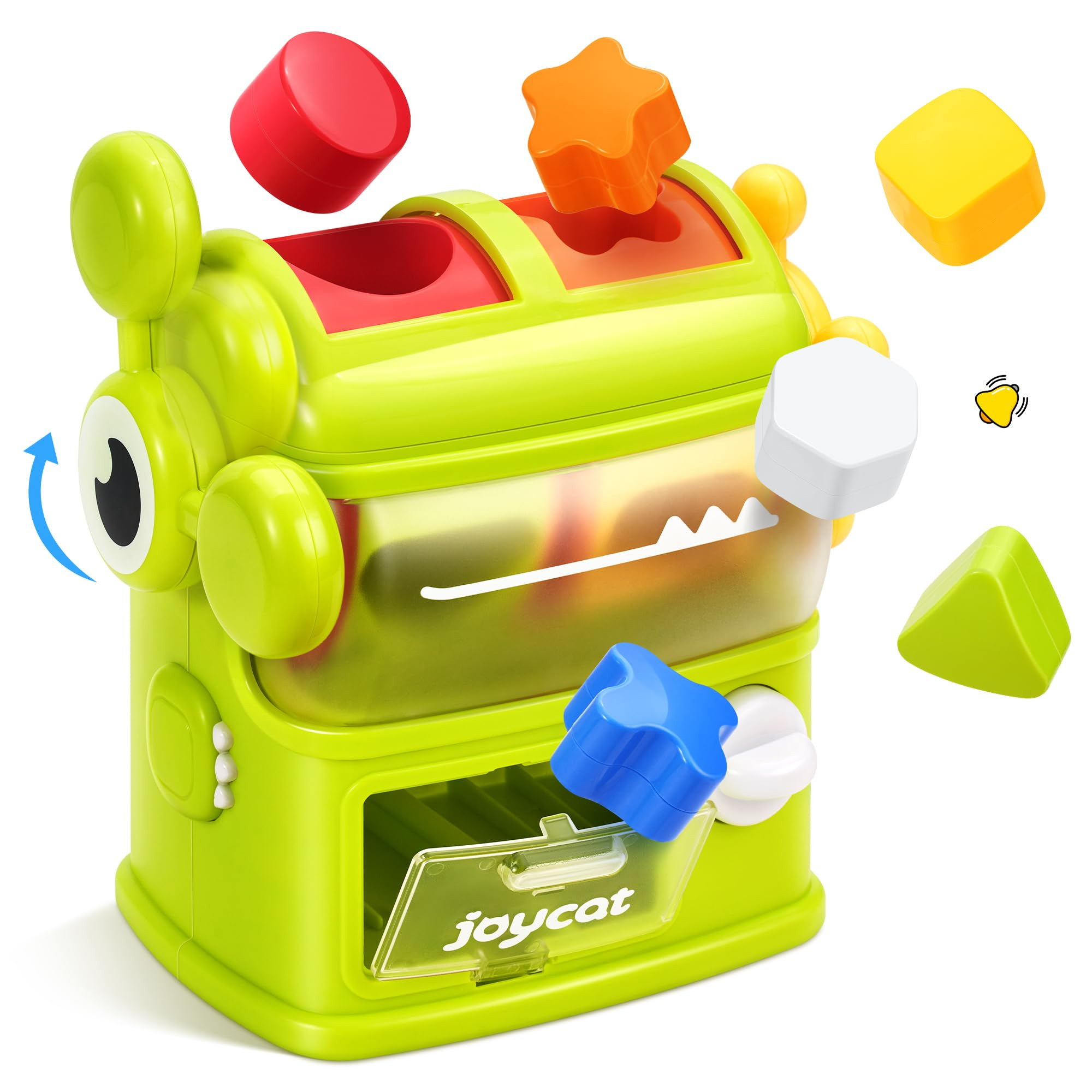 JoyCat Monster Eating The Shapes, Interactive Shape Sorter Toy for Toddlers 1-3, with 6 Rattle Sh... | Amazon (US)