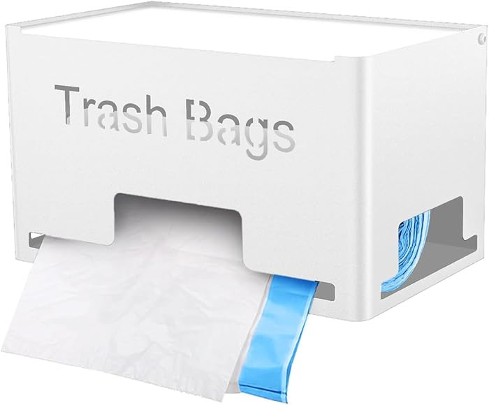 Large Trash Bag Holder Dispenser, Metal Garbage Bag Dispenser Roll Holder, Kitchen Trash Bag Orga... | Amazon (US)