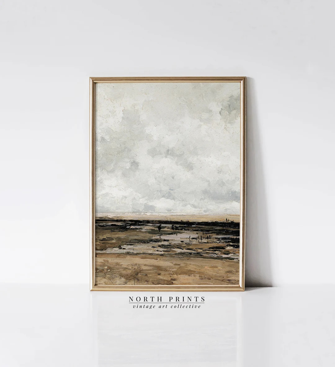 Coastal Sea Painting  Moody Beach Print  Earthy Digital - Etsy | Etsy (US)