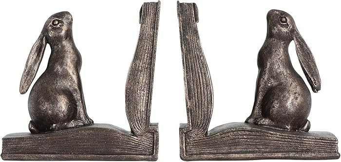 Creative Co-Op Bunny Rabbit Bookends, Set of 2, Bronze Finish | Amazon (US)