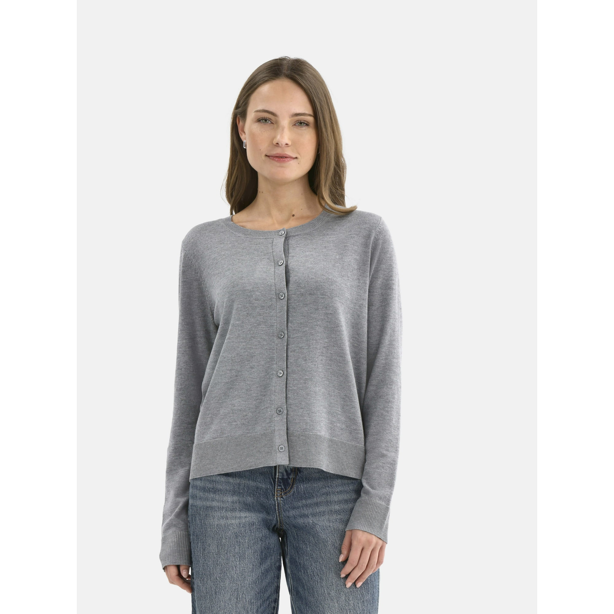 Time and Tru Women’s Fine Gauge Cardigan Sweater, Lightweight, Size XS-XXXL | Walmart (US)