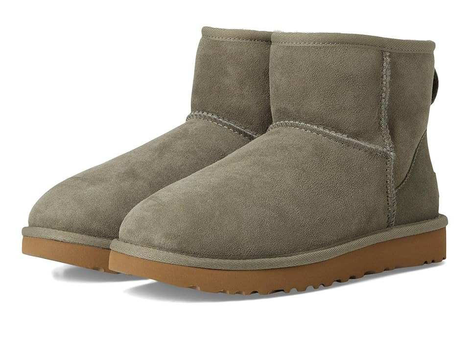 UGG Classic Mini II Women's Boots Moss Green : 10 B - Medium, Sheepskin/Suede | Zappos