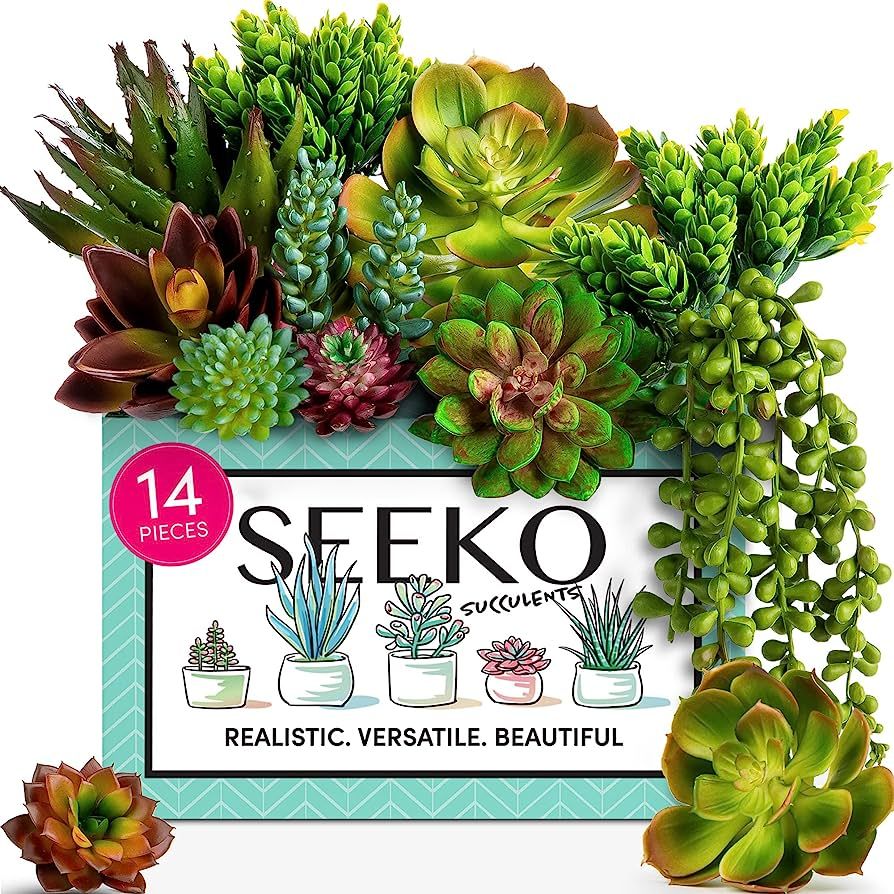 Seeko Artificial Succulents (14 Pack) - Premium Succulent Plants Artificial - Realistic Faux Succ... | Amazon (US)