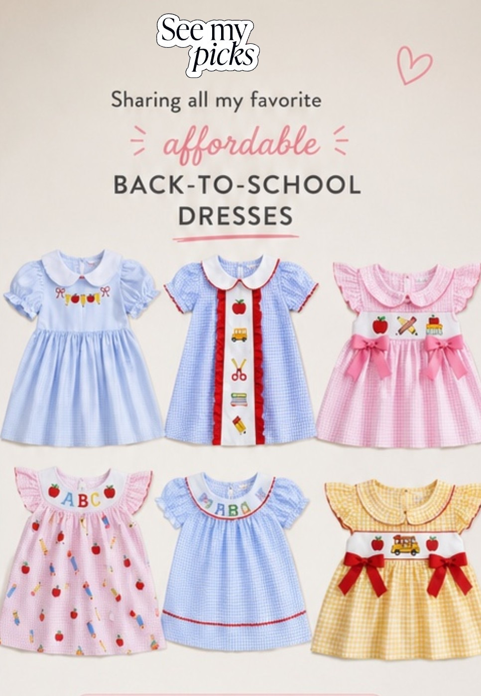Back-to-school style without the big price tag 💕 This adorable smocked dresses are comfy, affordable, and perfect for the first day of school, picture day, or any special school moment. ✏️#pictureday #firstdayofschool #backtoschool

#LTKdayinmylife #LTKmomlife #LTKKids
