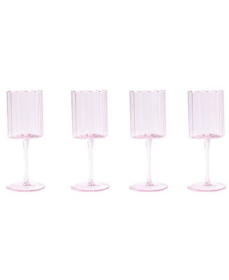 Scalloped Rim Fluted Wine Glasses, Set of 4 | Macy's