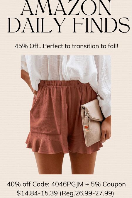 Cute and comfy shorts!! Love the ruffle! 

#LTKunder50