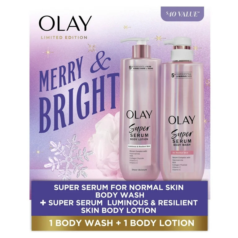 Olay Holiday Super Serum Body Wash and Lotion Gift Set 18.5oz Each | Walmart (US)