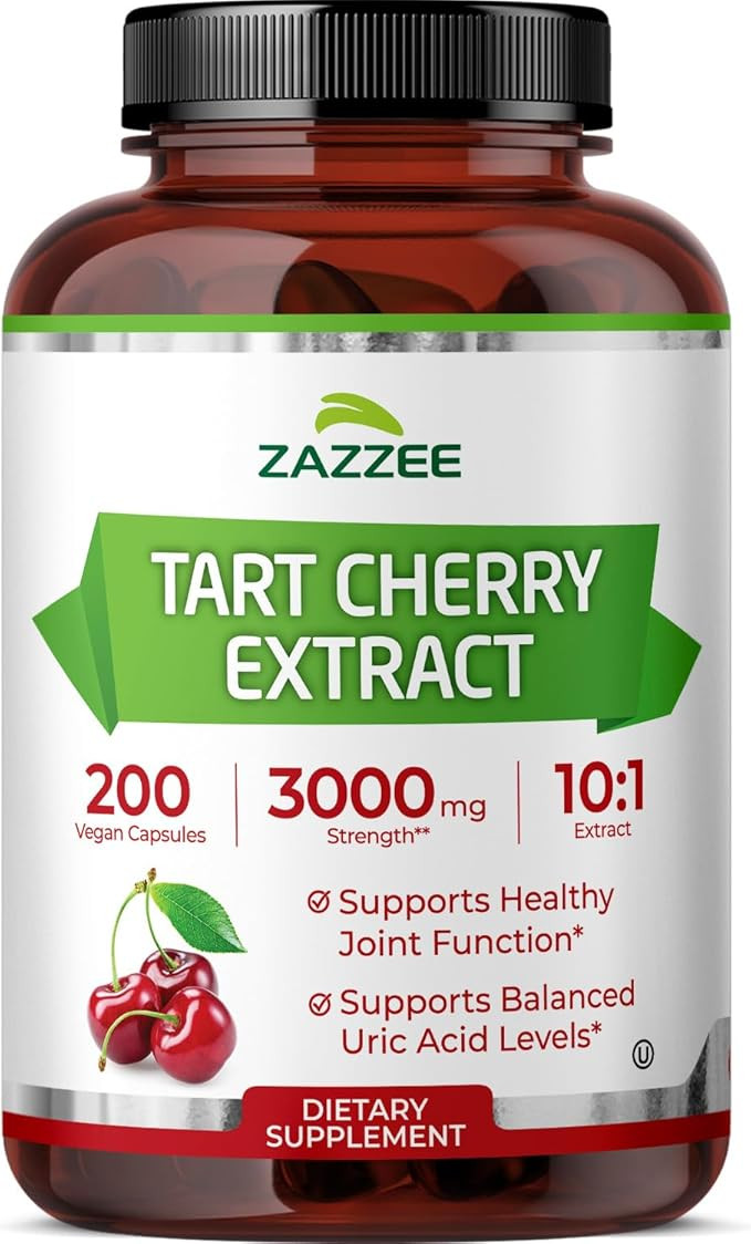 Zazzee Tart Cherry 10:1 Extract, 3000 mg Strength, 200 Vegan Capsules, 6+ Month Supply, Certified... | Amazon (US)