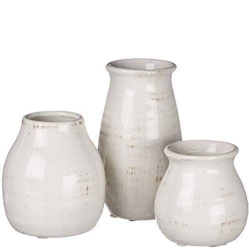 Sullivans Ceramic Vase Set- 3 Small Vases, Rustic Home Décor, Modern Farmhouses; Ideal Shelf Décor,  | Amazon (US)