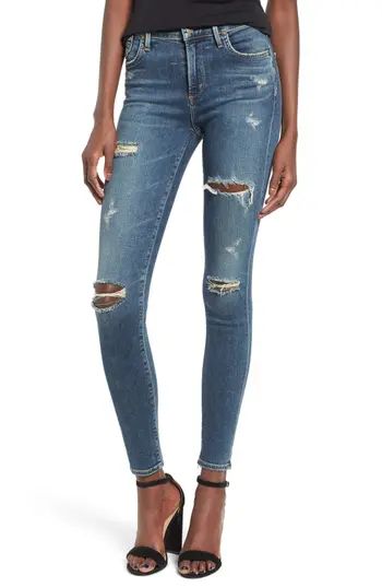 Women's Agolde 'Sophie' High Rise Skinny Jeans, Size 24 - Blue | Nordstrom