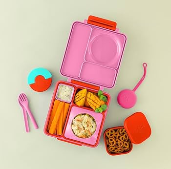 OmieBox Silicone Leakproof Snack Containers To Go, Food Storage Containers with Lid, School Lunch... | Amazon (US)