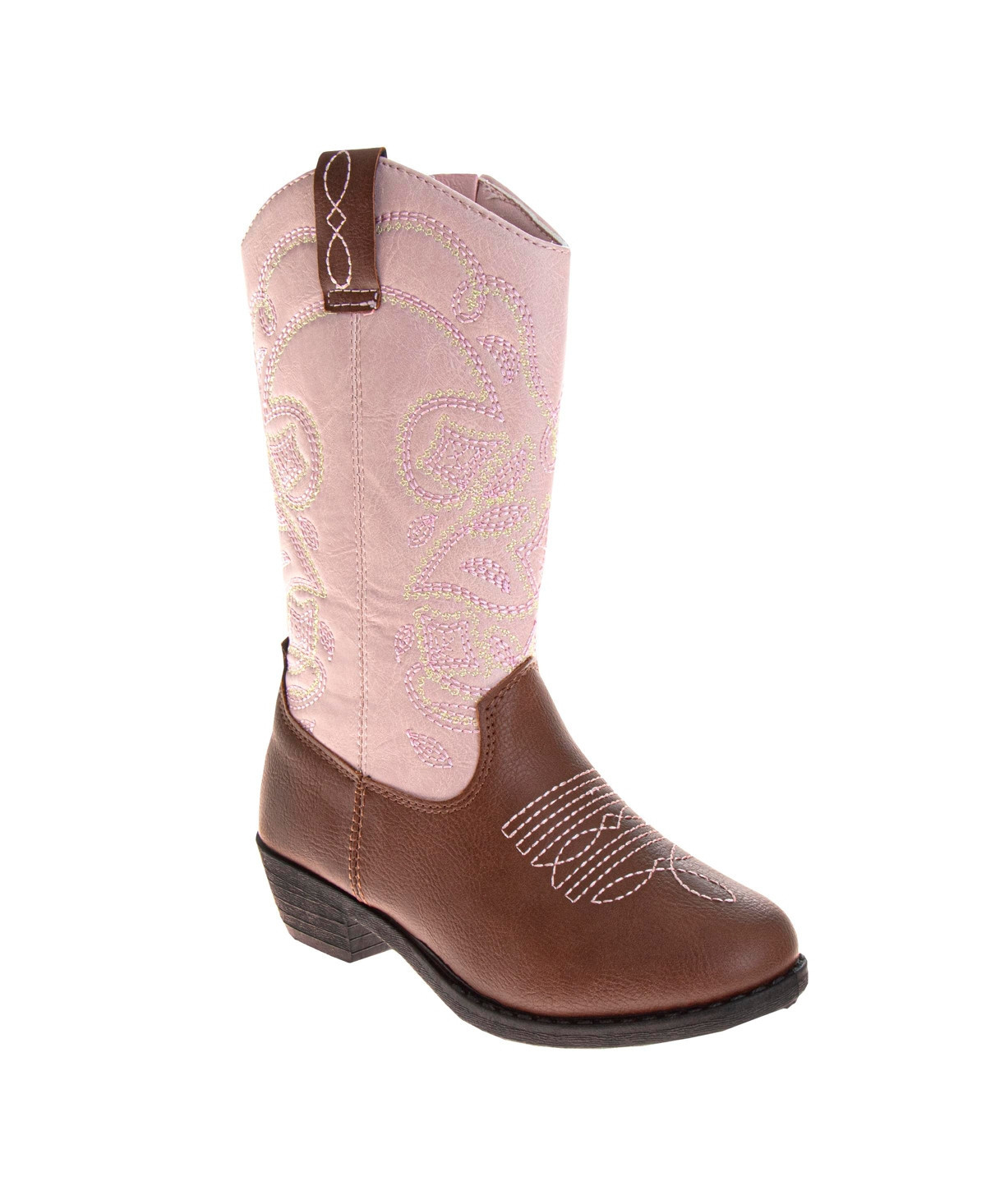 Kensie Girl Little Kids Embroidered Cowgirl Boots - Pink, Brown | Macy's