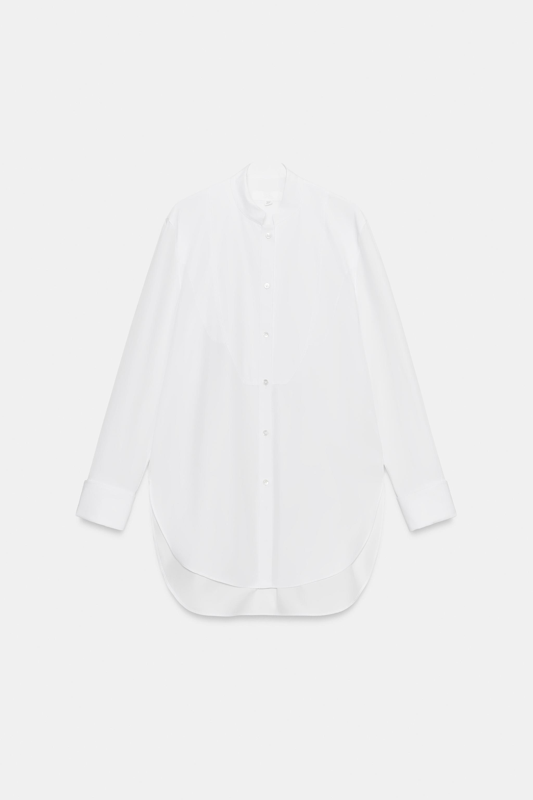 ZW COLLECTION POPLIN BIB SHIRT | Zara US